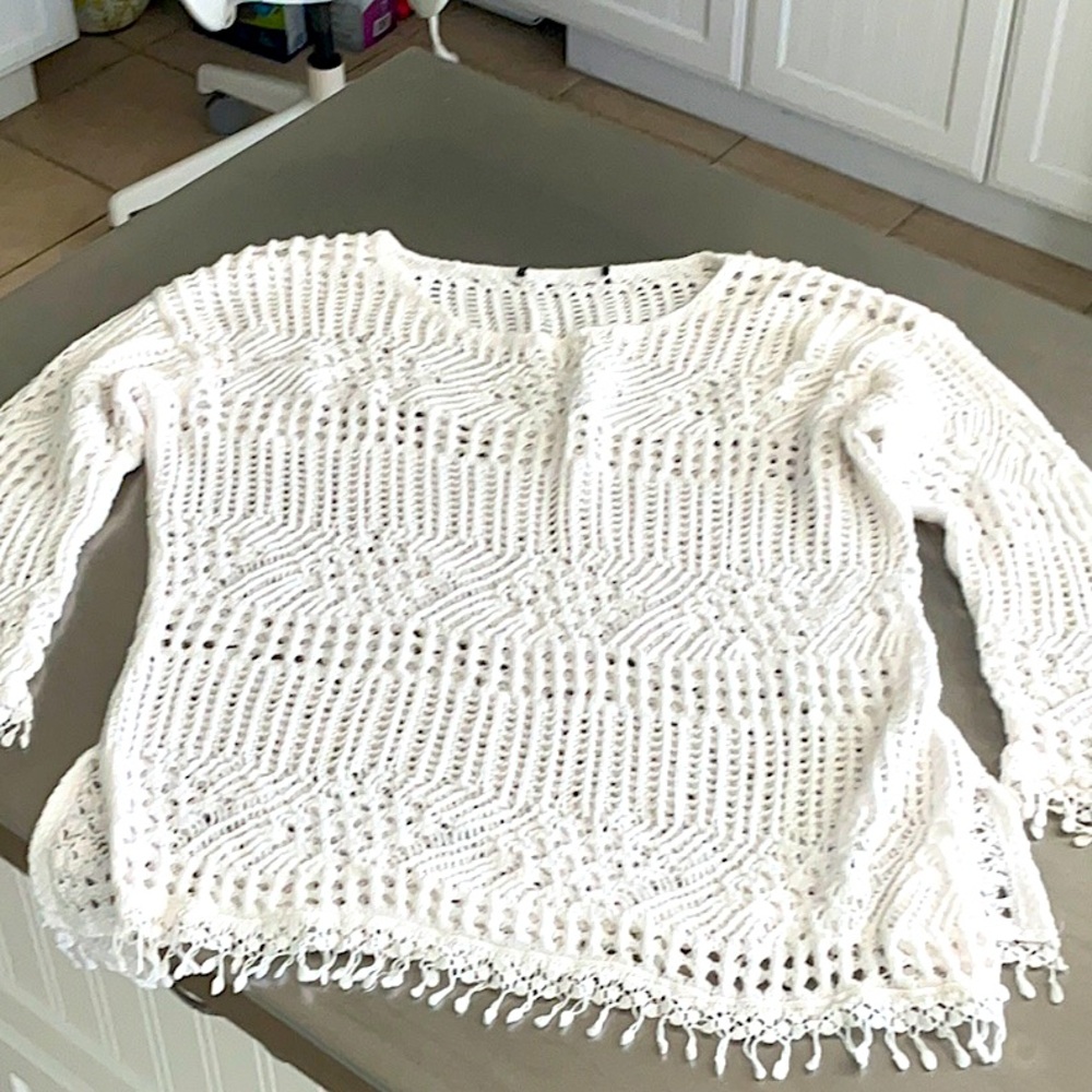 Crochet White top. 100% cotton